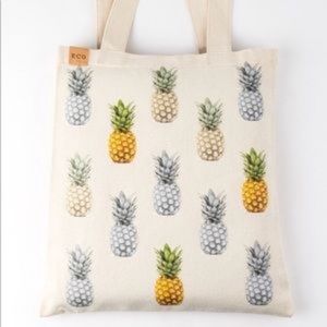Pineapple Print Tote Bag